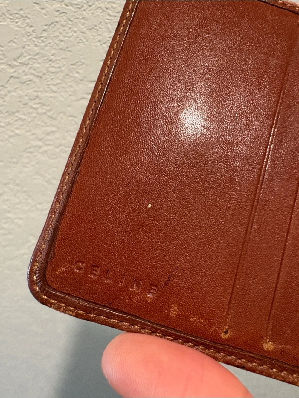 Celine Macadam Beige Monogram Kisslock Trifold Wallet